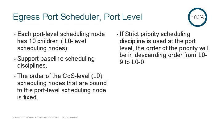 Egress Port Scheduler, Port Level • • • Each port-level scheduling node has 10