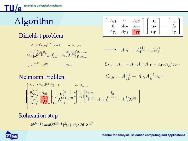 Algorithm Dirichlet problem Neumann Problem Relaxation step 