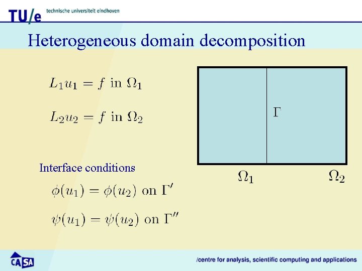 Heterogeneous domain decomposition Interface conditions 