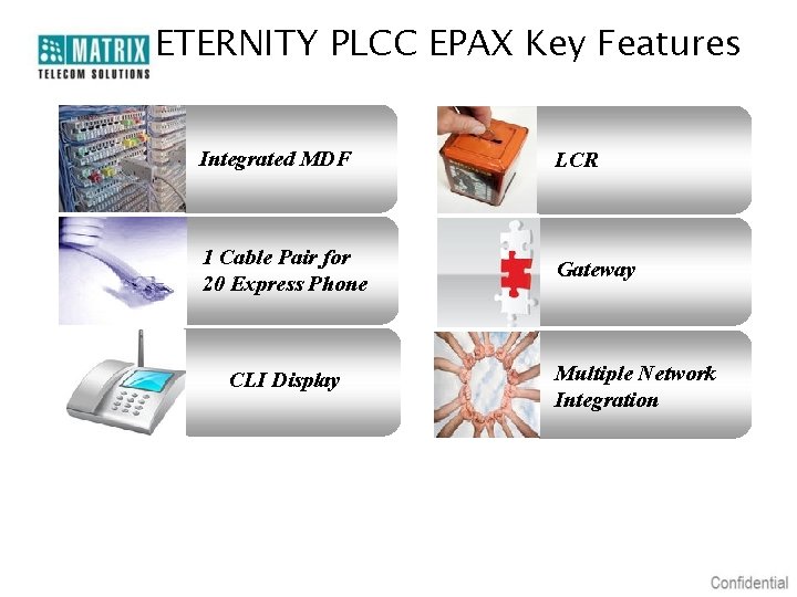 ETERNITY PLCC EPAX Key Features Integrated MDF LCR 1 Cable Pair for 20 Express