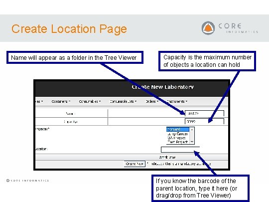 Create Location Page Name will appear as a folder in the Tree Viewer Capacity Create Location Page Name will appear as a folder in the Tree Viewer Capacity
