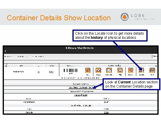 Container Details Show Location Click on the Locate Icon to get more details about Container Details Show Location Click on the Locate Icon to get more details about