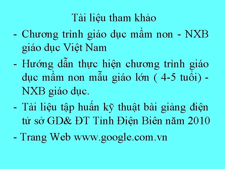 Tài liệu tham khảo - Chương trình giáo dục mầm non - NXB giáo