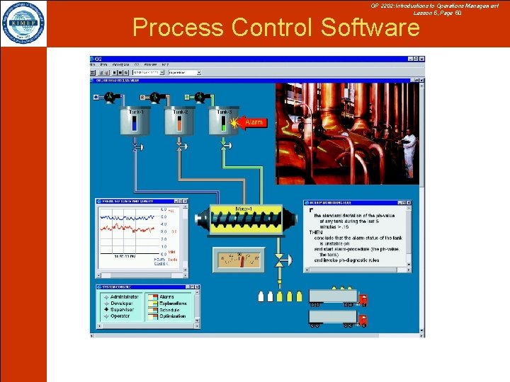 OP 2202: Introductions to Operations Management Lesson 5, Page 50 Process Control Software 