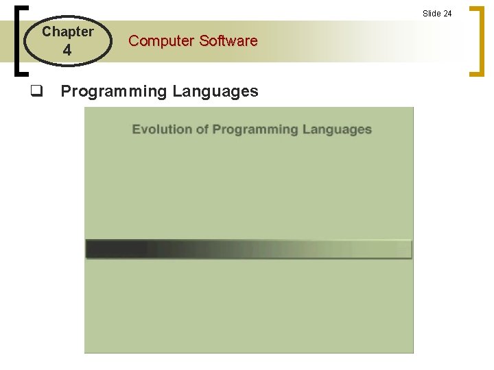 Slide 24 Chapter 4 Computer Software q Programming Languages Slide 24 Chapter 4 Computer Software q Programming Languages