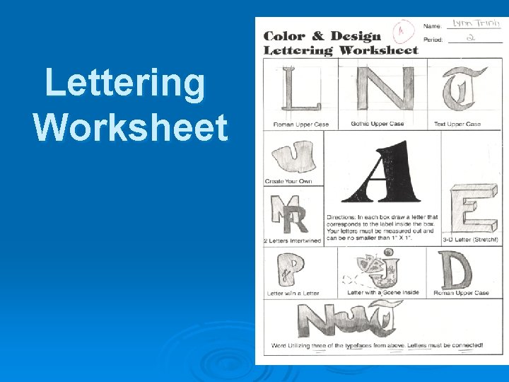 Lettering Worksheet 