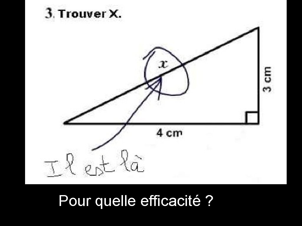 Pour quelle efficacité ? 