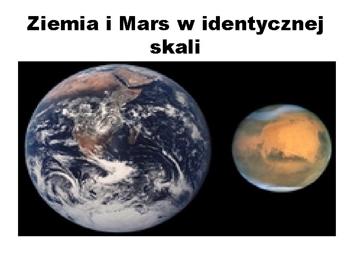 Ziemia i Mars w identycznej skali 