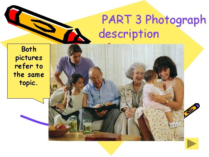 PART 3 Photograph description Both pictures refer to the same topic. PART 3 Photograph description Both pictures refer to the same topic.