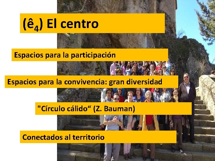 (ê 4) El centro Espacios para la participación Espacios para la convivencia: gran diversidad (ê 4) El centro Espacios para la participación Espacios para la convivencia: gran diversidad