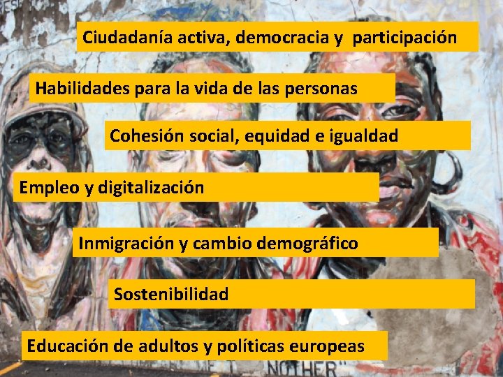 Ciudadanía activa, democracia y participación Habilidades para la vida de las personas Cohesión social, Ciudadanía activa, democracia y participación Habilidades para la vida de las personas Cohesión social,