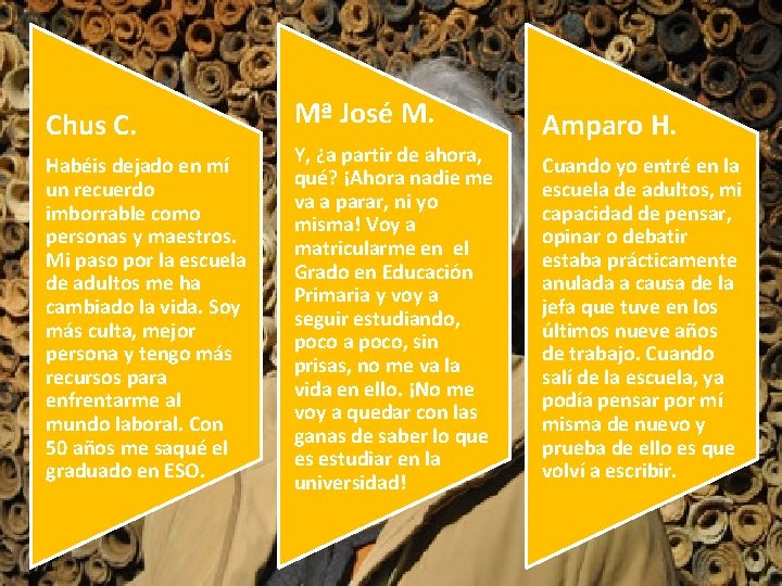 Chus C. Habéis dejado en mí un recuerdo imborrable como personas y maestros. Mi Chus C. Habéis dejado en mí un recuerdo imborrable como personas y maestros. Mi