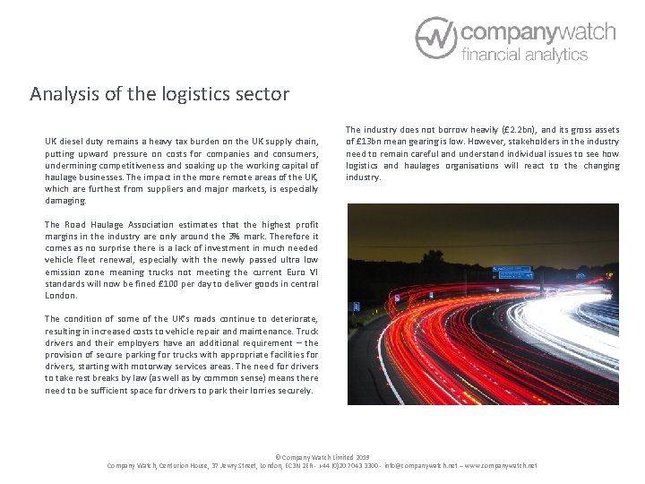 Analysis of the logistics sector UK diesel duty remains a heavy tax burden on