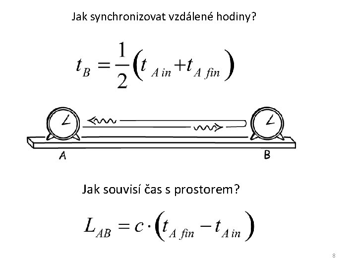 Jak synchronizovat vzdálené hodiny? Jak souvisí čas s prostorem? 8 