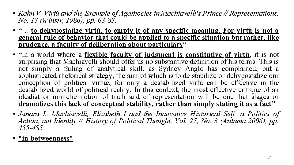  • Kahn V. Virtù and the Example of Agathocles in Machiavelli's Prince //