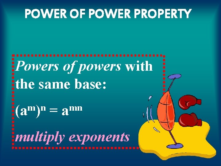POWER OF POWER PROPERTY Powers of powers with the same base: m n (a
