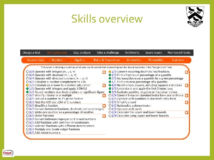 Skills overview 