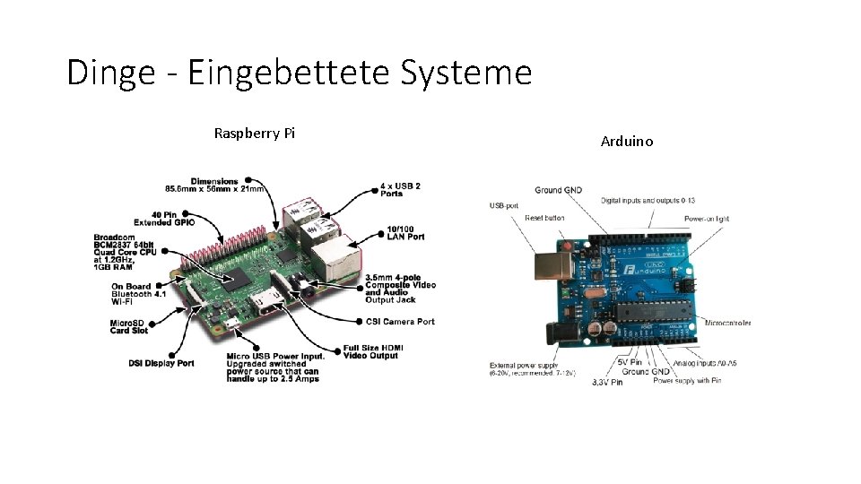 Dinge - Eingebettete Systeme Raspberry Pi Arduino 