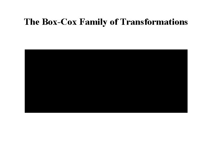 The Box-Cox Family of Transformations 