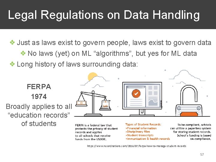  Legal Regulations on Data Handling ❖ Just as laws exist to govern people,