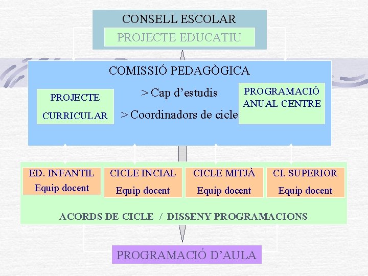 CONSELL ESCOLAR PROJECTE EDUCATIU COMISSIÓ PEDAGÒGICA PROJECTE > Cap d’estudis CURRICULAR > Coordinadors de