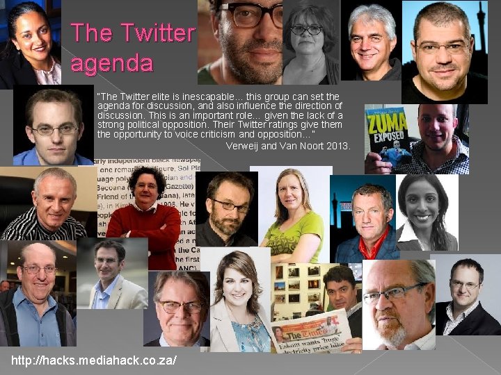 The Twitter agenda “The Twitter elite is inescapable… this group can set the agenda