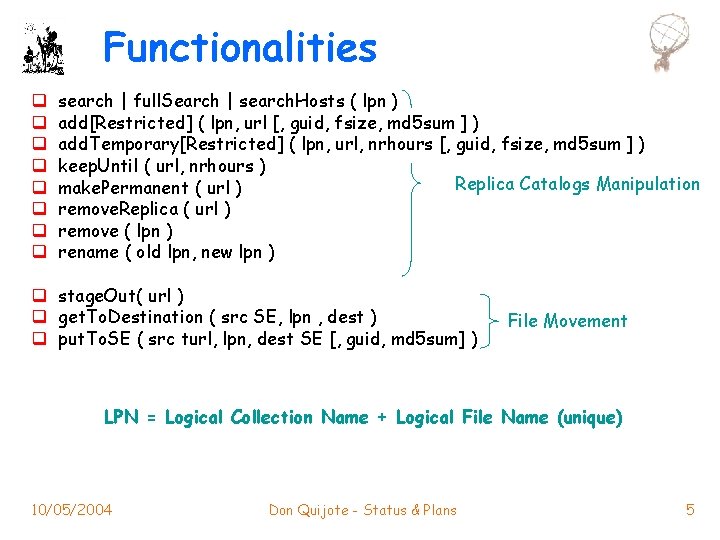 Functionalities q q q q search | full. Search | search. Hosts ( lpn