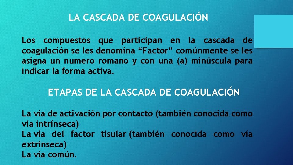 LA CASCADA DE COAGULACIÓN Los compuestos que participan en la cascada de coagulación se LA CASCADA DE COAGULACIÓN Los compuestos que participan en la cascada de coagulación se