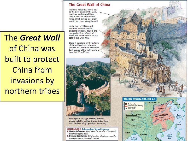 The Great Wall of China was built to protect China from invasions by northern