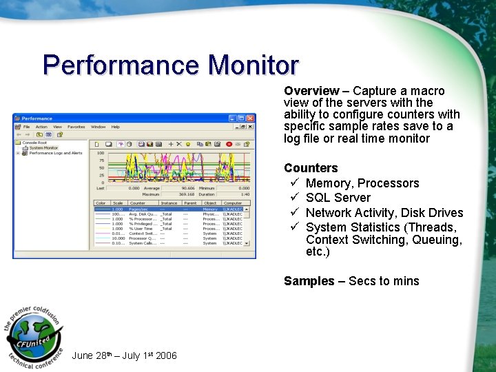 Performance Monitor Overview – Capture a macro view of the servers with the ability