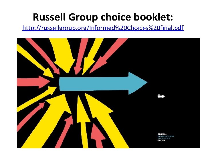 Russell Group choice booklet: http: //russellgroup. org/Informed%20 Choices%20 final. pdf 