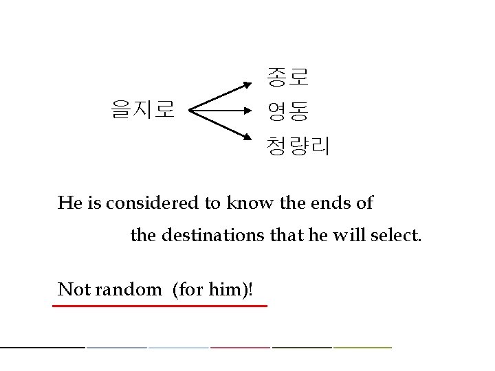 종로 을지로 영동 청량리 He is considered to know the ends of the destinations