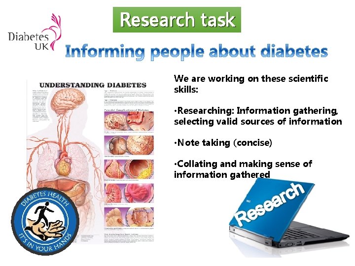 Research task We are working on these scientific skills: • Researching: Information gathering, selecting