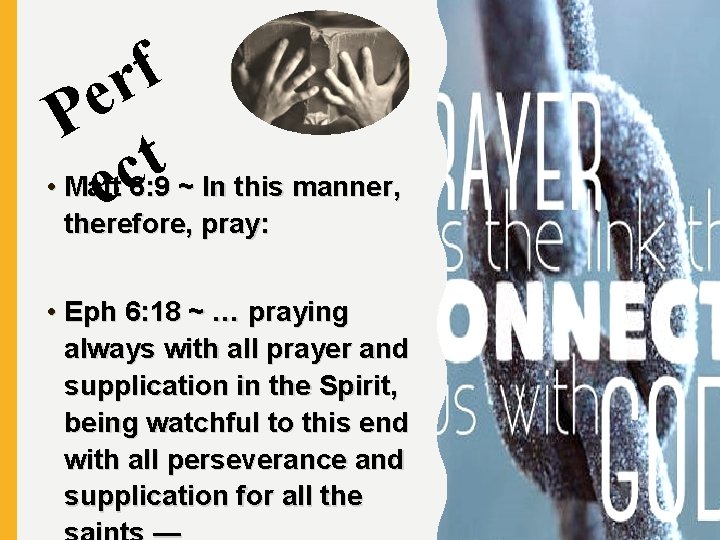 f r e P t • Matt ec 6: 9 ~ In this manner,