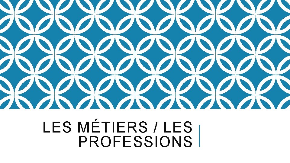 LES MÉTIERS / LES PROFESSIONS 