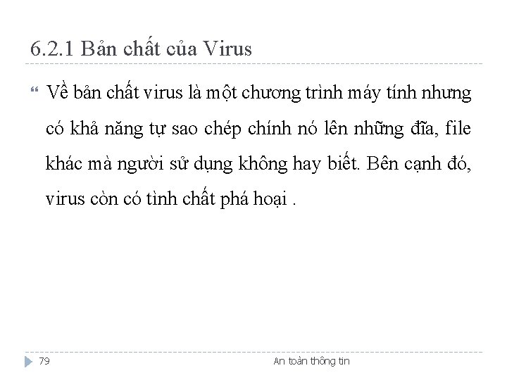 6. 2. 1 Bản chất của Virus Về bản chất virus là một chương