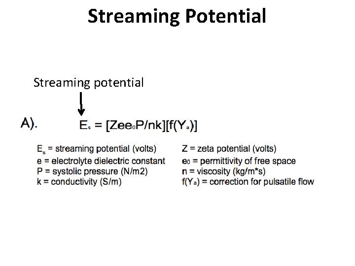 Streaming Potential Streaming potential 