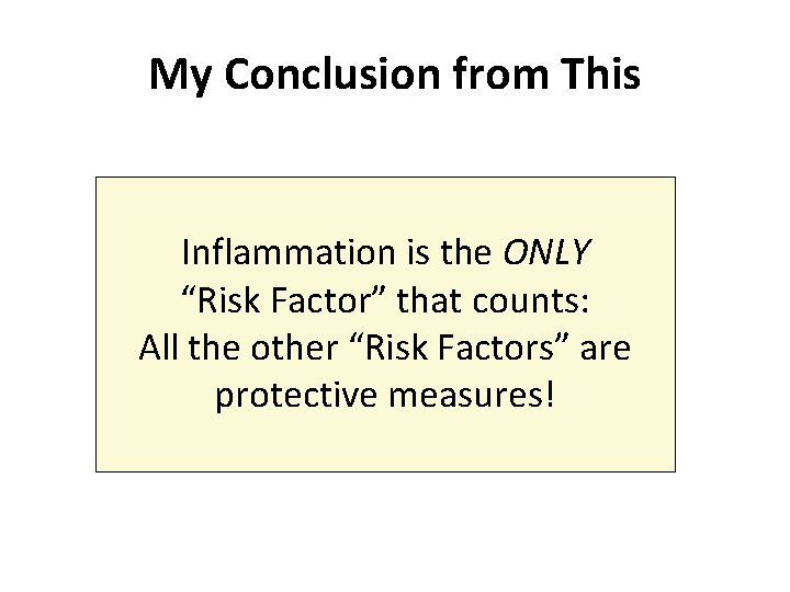 My Conclusion from This Inflammation is the ONLY “Risk Factor” that counts: All the My Conclusion from This Inflammation is the ONLY “Risk Factor” that counts: All the