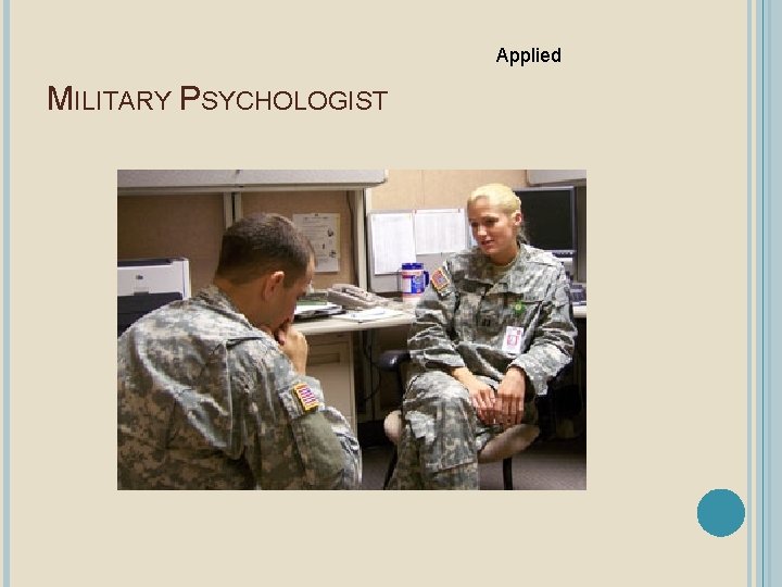 Applied MILITARY PSYCHOLOGIST 