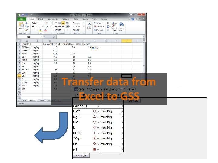 Transfer data from Excel to GSS 