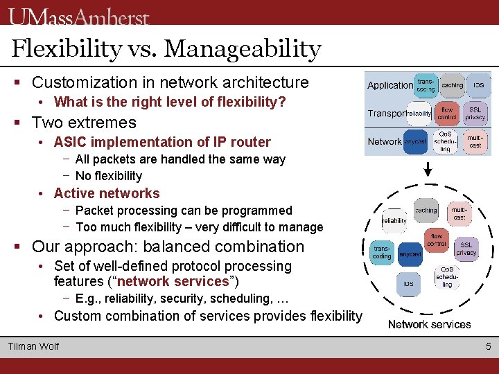 Flexibility vs. Manageability § Customization in network architecture • What is the right level Flexibility vs. Manageability § Customization in network architecture • What is the right level