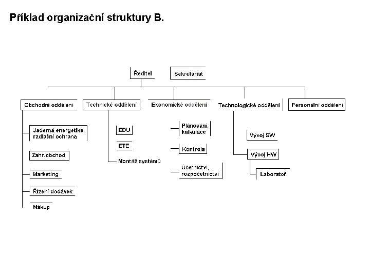 Příklad organizační struktury B. 