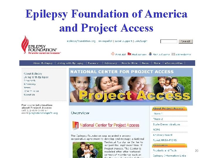 Epilepsy Foundation of America and Project Access 20 Epilepsy Foundation of America and Project Access 20