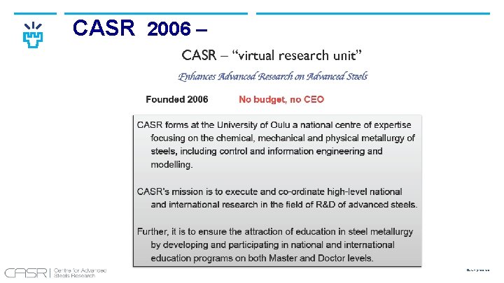 CASR 2006 – Oulun yliopisto 