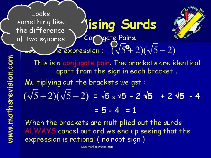 Looks something like the difference S 4 Credit of two squares www. mathsrevision. com