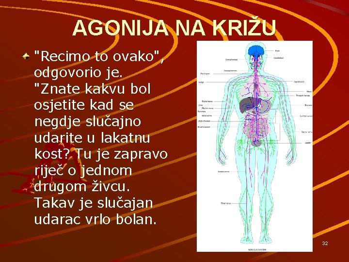 AGONIJA NA KRIŽU "Recimo to ovako", odgovorio je. "Znate kakvu bol osjetite kad se