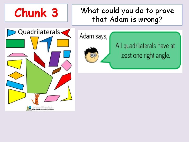 Chunk 3 What could you do to prove that Adam is wrong? 