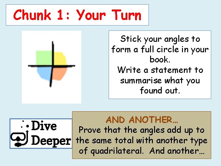 Chunk 1: Your Turn Stick your angles to form a full circle in your