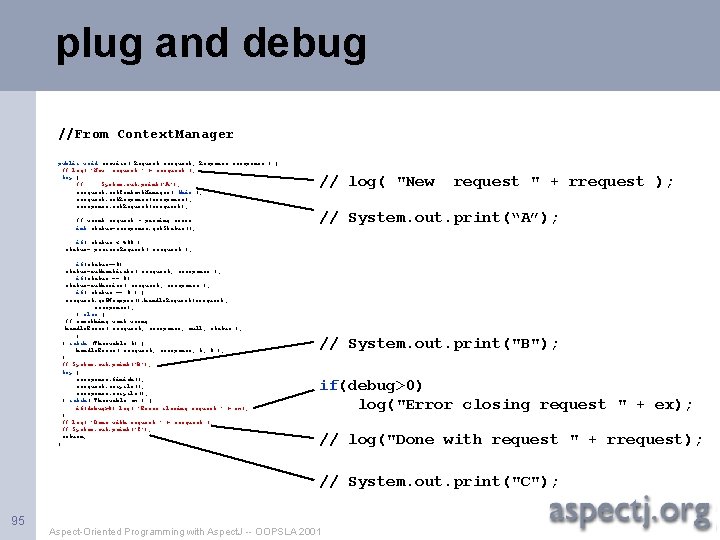 plug and debug //From Context. Manager public void service( Request rrequest, Response rresponse )