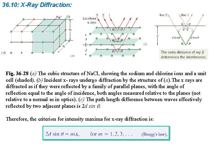 36. 10: X-Ray Diffraction: Fig. 36 -28 (a) The cubic structure of Na. Cl, 36. 10: X-Ray Diffraction: Fig. 36 -28 (a) The cubic structure of Na. Cl,